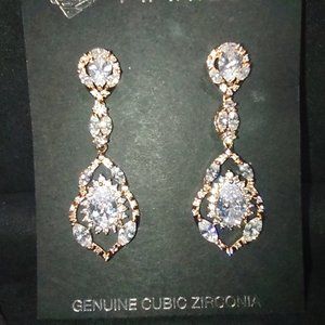Mariell Bridal Rose Gold Dangle Earrings
